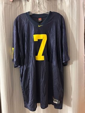 Nike Men’s Michigan Blue Football Jersey with Yellow #7